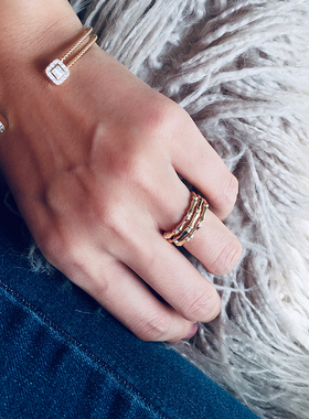 LHWindsor温莎珠宝 韧竹幸运竹戒指复古欧美ins风小众开口指环