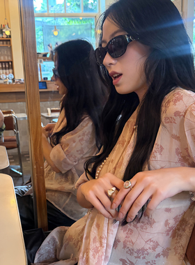 Oups 毛晓彤同款爱神心岛戒指爱心贝母金银双色指环女小众