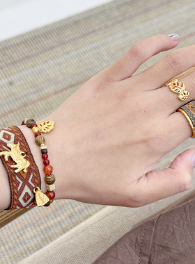 SWAHILL 斯瓦山丘龟背叶手串绿幽灵紫水晶红玛瑙手链叠戴