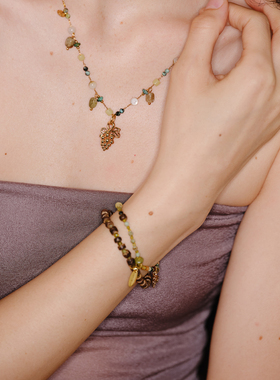 LAZY CIRCLES椰风葡萄手链女多层叠戴闪光双层手串