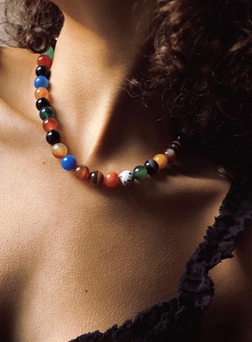 waki浪漫宇宙彩色玛瑙小众项链