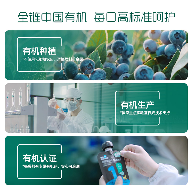 【英氏】有机婴儿果泥宝宝辅食泥70g*6
