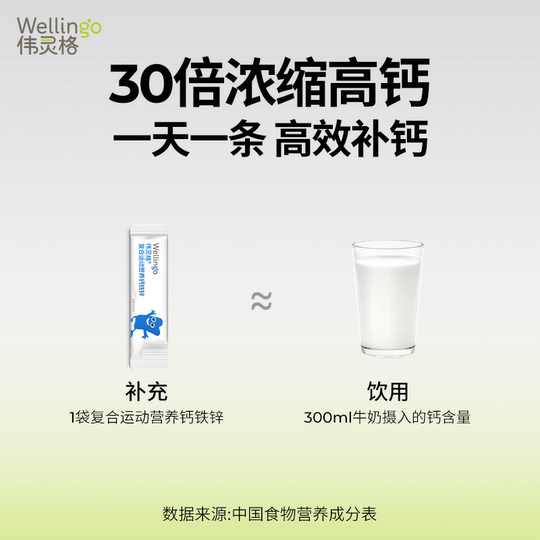 【天猫U先】英氏伟灵格液体钙钙铁锌儿童宝宝补钙补锌6条装