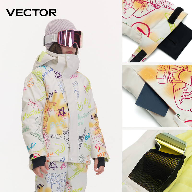 VECTOR玩可拓儿童滑雪服衣加厚保暖装备套装男童女款童速干裤大童