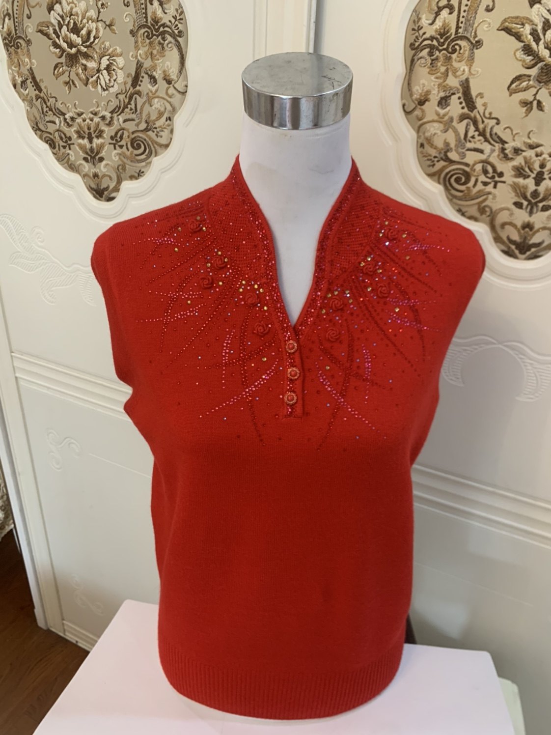 胖妈妈秋冬装针织毛衣中老年女旗袍领打底小衫加大码洋气镶砖上衣,淘宝优惠券,粉丝福利购,淘宝优惠卷