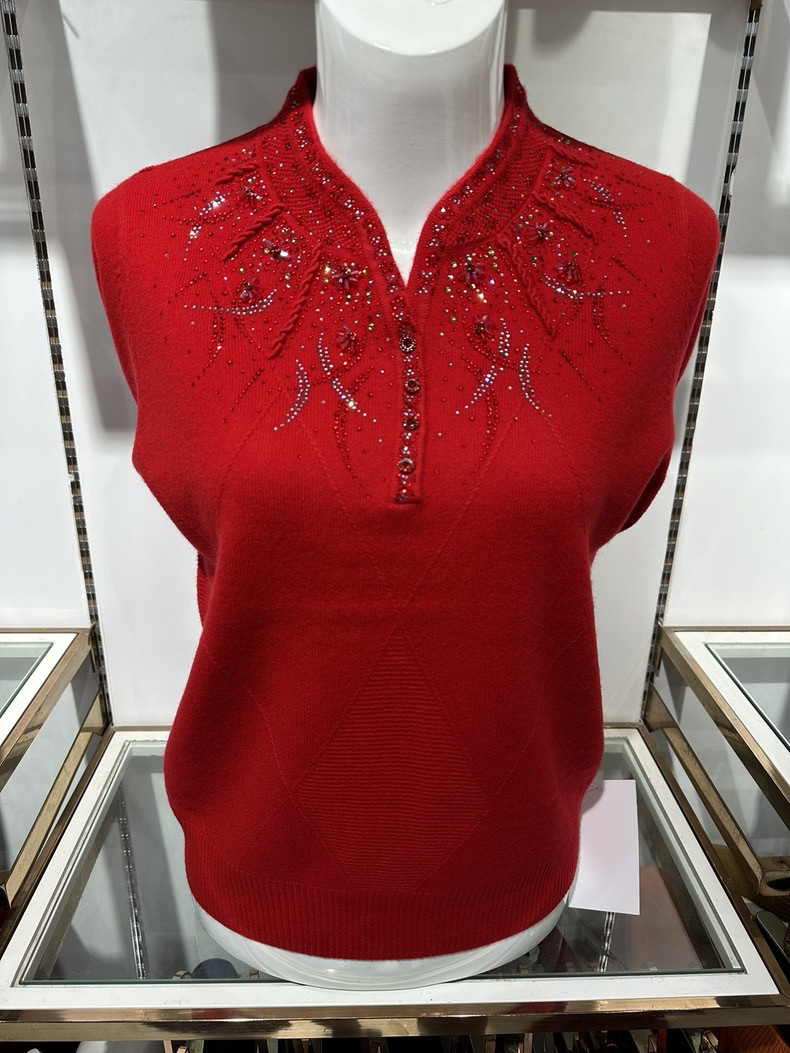 限时福利！专柜100羊毛针织重工中老年女针织衫亮钻气质女妈妈装,淘宝优惠券,粉丝福利购,淘宝优惠卷