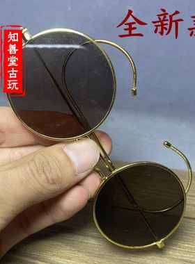 仿古做旧水晶眼镜复古黑色女士