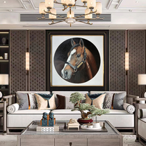 Pure Hand Painted hand painting Horse head Animals Oil Painting Modern succor Xuanguan Decorative Painting Book House Corridor Custom Hanging Paintings