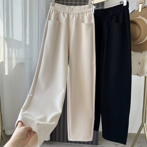 Импортные шерстяные штаны для отдыха, в западном стиле, свободный прямой крой, стройный силуэт