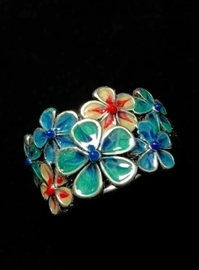 钰冠祥珐琅复古民族风开口戒指