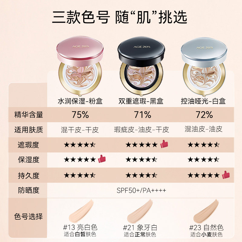 【爆款热销】爱敬气垫四色拉花遮瑕保湿持久粉底控油官方正品韩国
