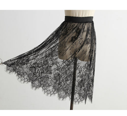 蕾丝内搭裙ins中长款夏季无内衬旗袍半裙汉服网纱内搭大码半身裙 - 图2