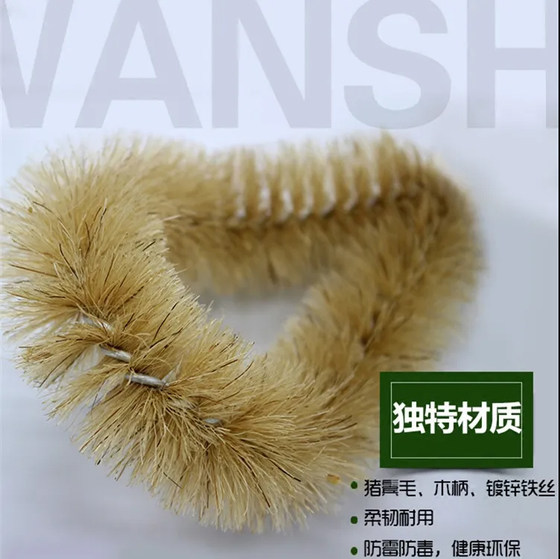 Jiyujia bristle coconut palm pot brush for washing dishes and pots