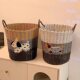 Ins cute puppy imitation rattan large capacity dirty clothes basket