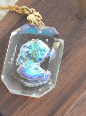 西德雕花玻璃宝石女爵项链