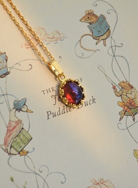 迷你复古舶来vintage宝石吊坠