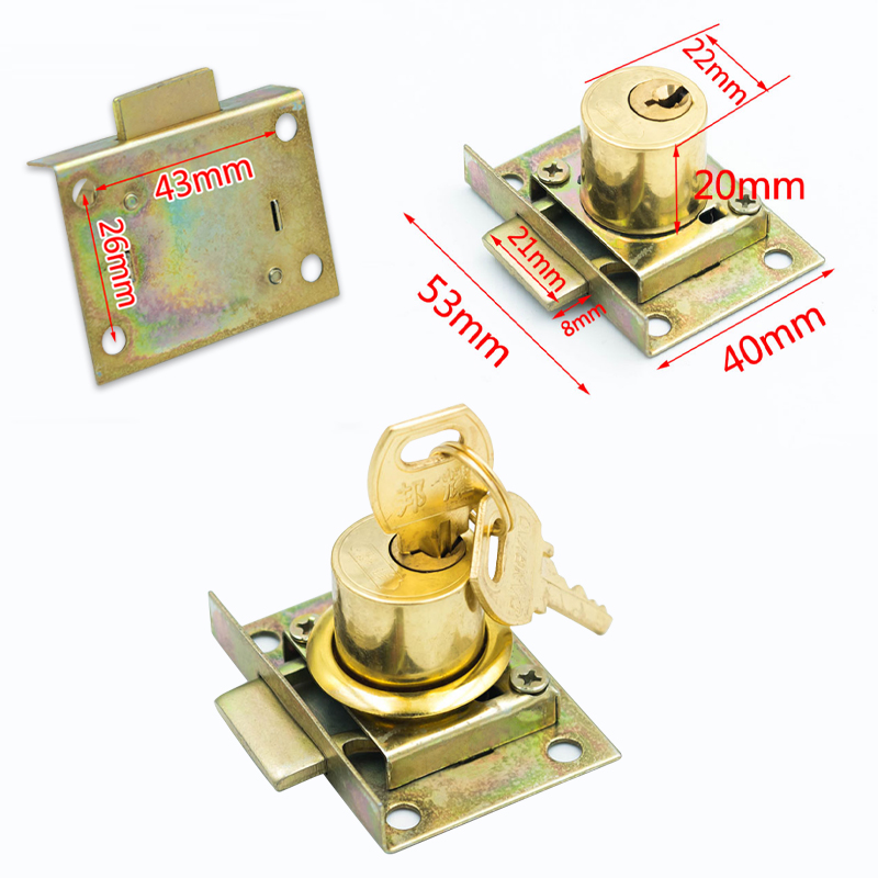 锁具家用抽屉锁办公桌老式家具五金锁头柜台锁衣柜锁芯柜子锁柜 - 图0