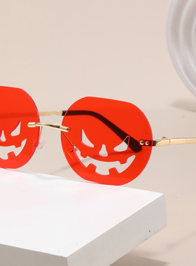 搞怪幽灵南瓜骷髅头太阳眼镜道具