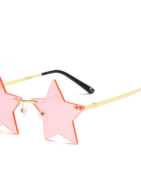 无框五角星太阳眼镜男女街头墨镜