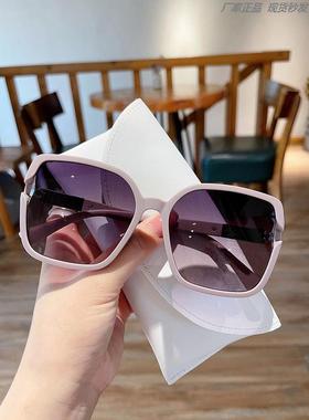 时尚墨镜女防紫外线韩版潮大脸显瘦白色框太阳眼镜夏防晒2025新款