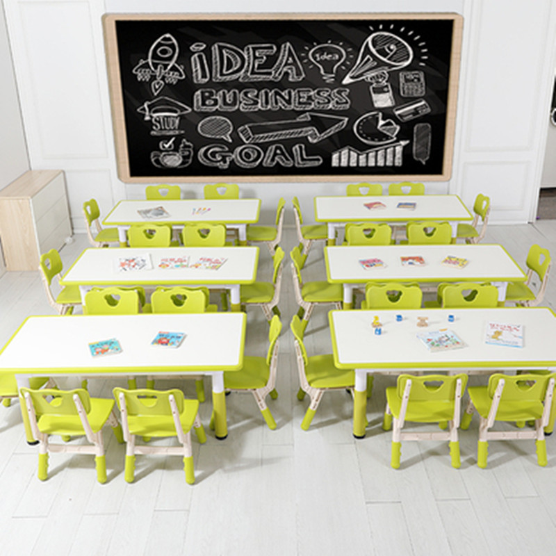 幼儿园桌椅儿童升降涂鸦桌子套装宝宝玩具桌塑料游戏画画学习书桌