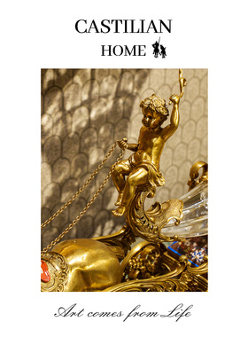 卡斯特兰高档奢华仿古马拉车摆件