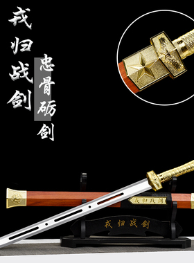 龙泉荣归战之剑战剑一体龙骨花纹退伍纪念送战友定制礼品未开刃