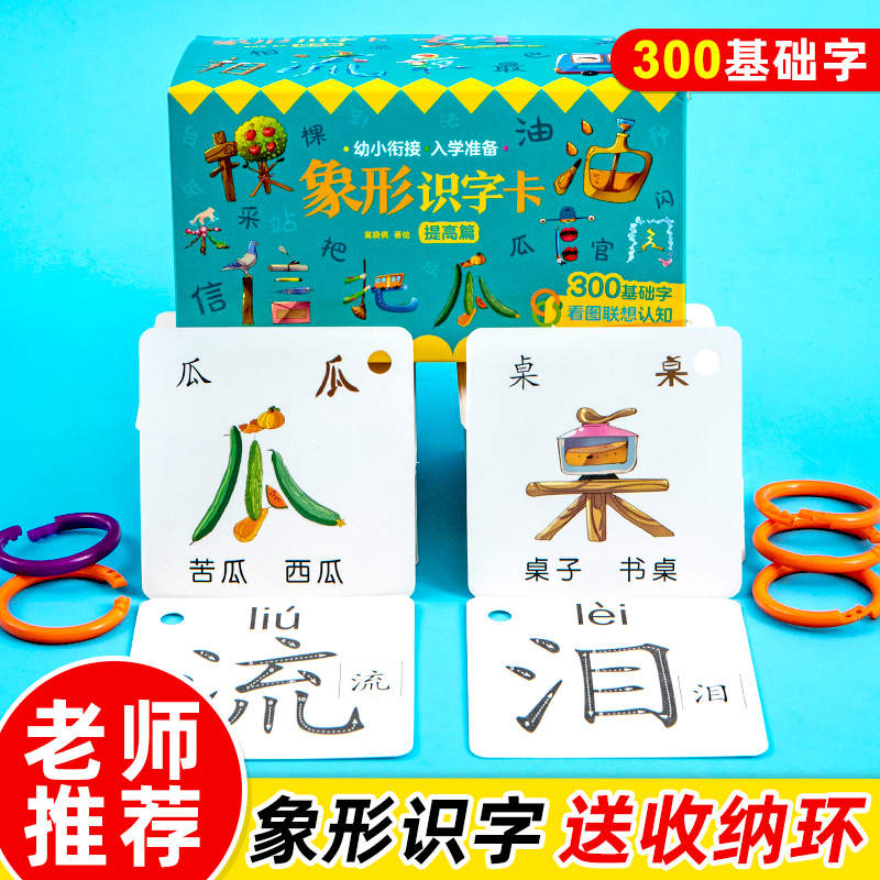 认字基础益智卡《幼小衔接象形识字卡 提高篇》300张