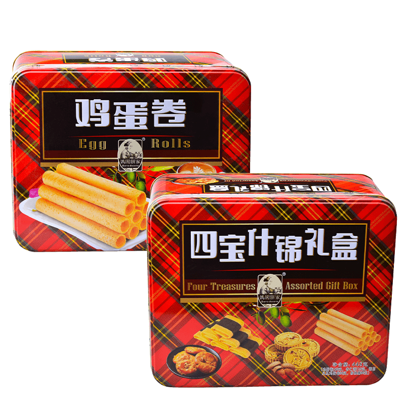 澳门特产妈阁饼家四宝什锦手工鸡蛋卷礼盒装休闲零食糕点春节送礼 - 图0