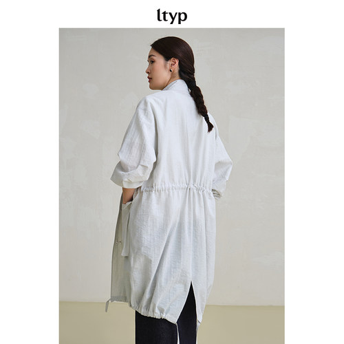 ltyp旅途原品【5折微瑕】皱感工装风衣外套 立领通勤设计感大衣女 - 图1
