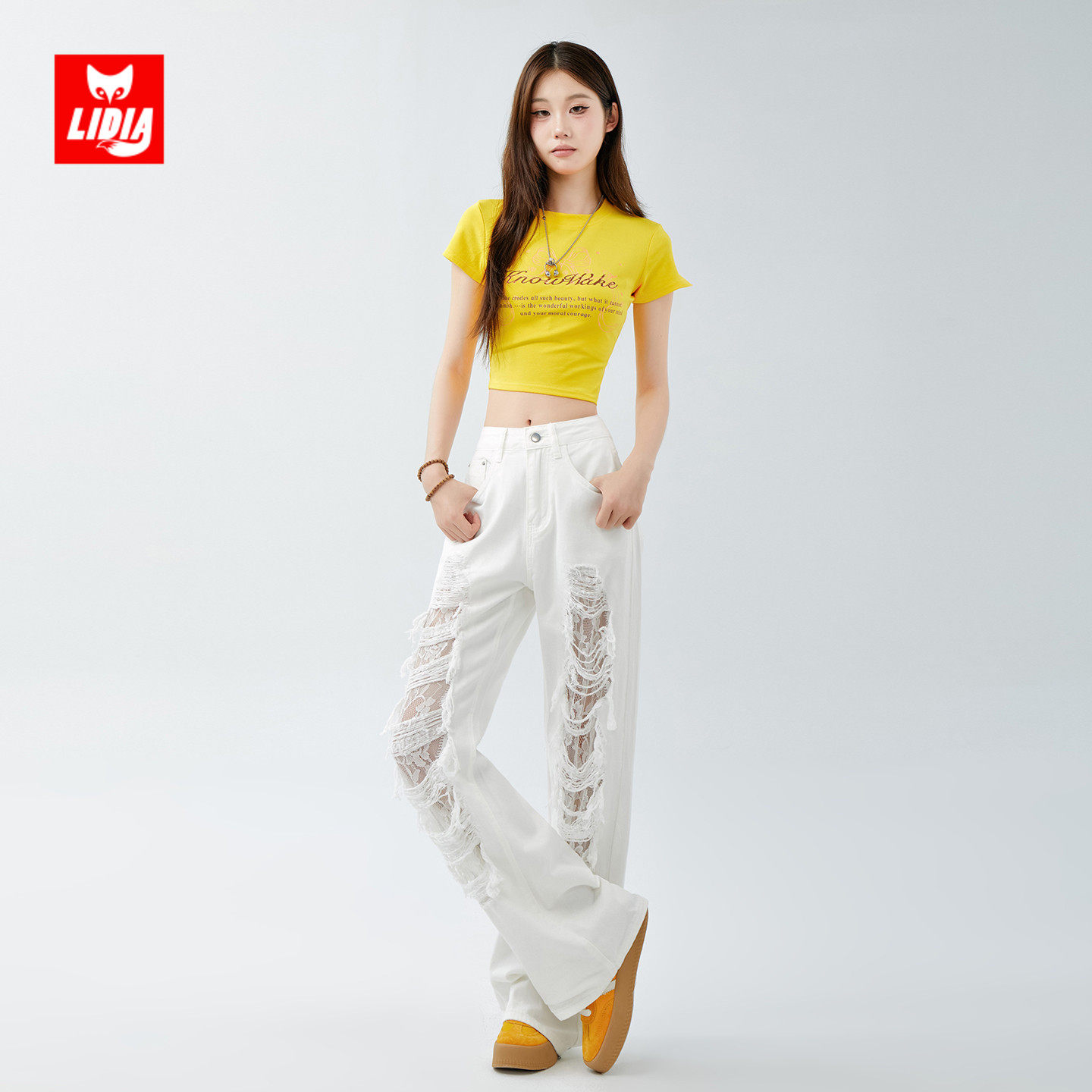 白色蕾丝破洞阔腿牛仔裤女秋冬2025新款高腰宽松显瘦设计感直筒裤,淘宝优惠券,粉丝福利购,淘宝优惠卷