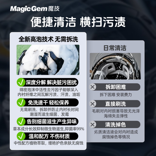 头盔清洗剂摩托车内衬胆泡沫免水洗清洁剂干洗去污除菌异味喷雾