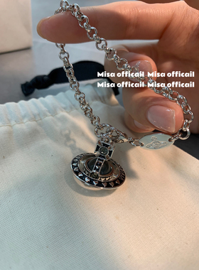 Misa officail｜NANA联名款黑色中号orb桃心项链锁骨链手链小众女