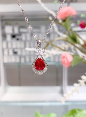 吊坠银项链送女友送闺蜜女锆石