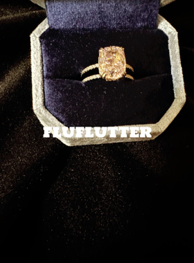 Fluflutter｜馥芙特 戒指女樱花粉8克拉钻戒高级感爆款冰花切戒指