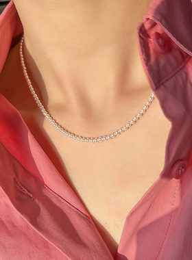 大特价！14k包金不掉色强光baby小米珠正圆珍珠项链女精致锁骨链