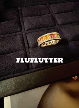 Fluflutter｜馥芙特 彩虹甜甜圈 祖母绿切工多色彩宝时尚戒指