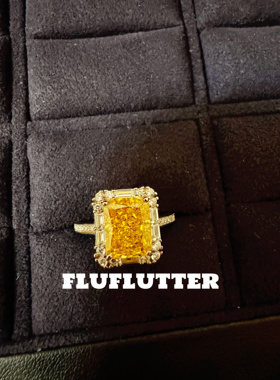 Fluflutter｜馥芙特 戒指女黄钻戒指宴会豪镶钻