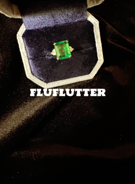 Fluflutter｜馥芙特 幽绿丛林 祖母绿高碳培育钻戒指高贵优雅气质