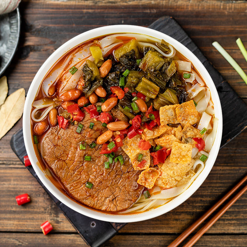 霸蛮酸菜大刀牛肉扁粉3盒湖南米粉 霸蛮食品方便粉丝/米线/螺蛳粉