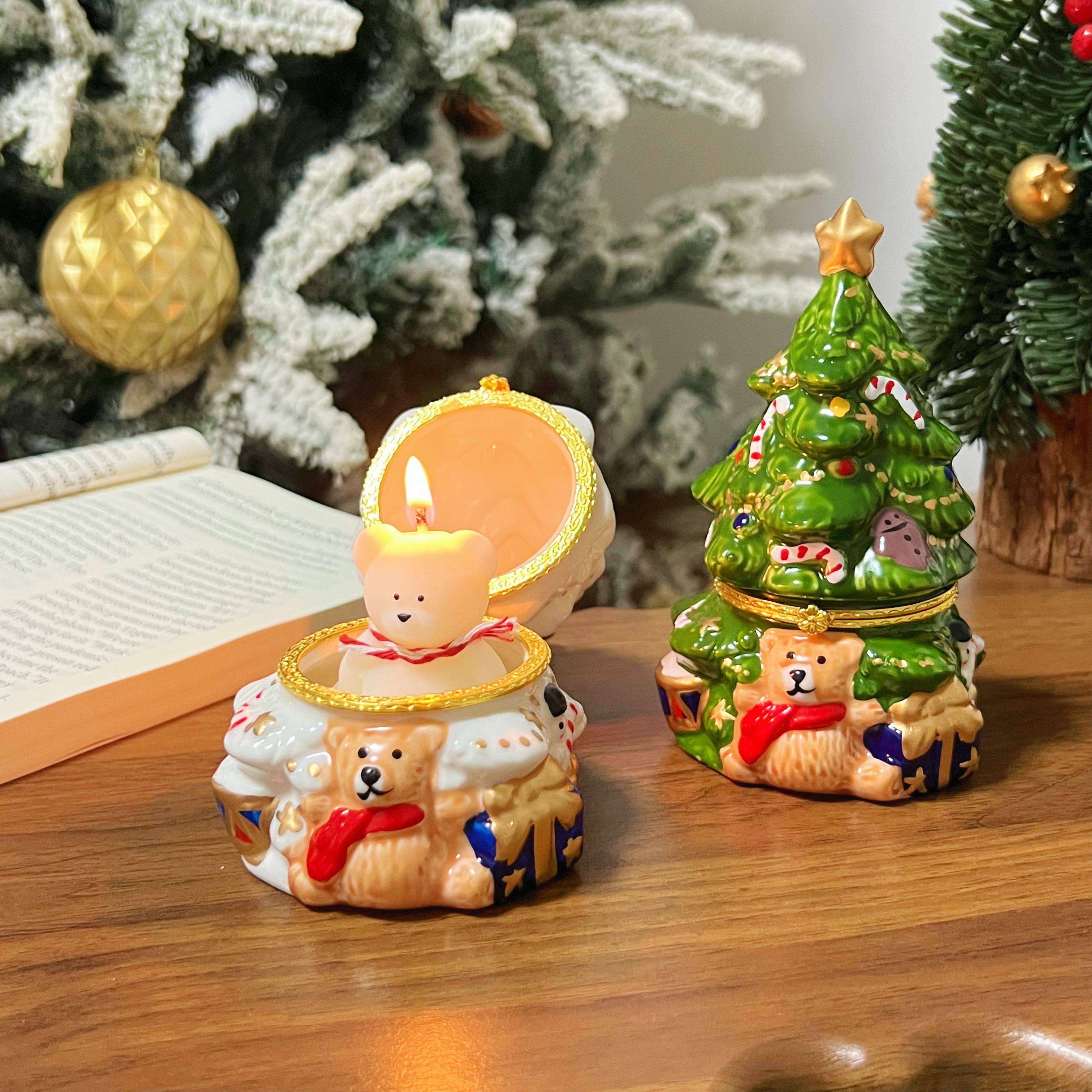 “送ta个小熊圣诞树”可爱陶瓷收纳盒摆件香薰烛台圣诞节礼物,淘宝优惠券,粉丝福利购,淘宝优惠卷