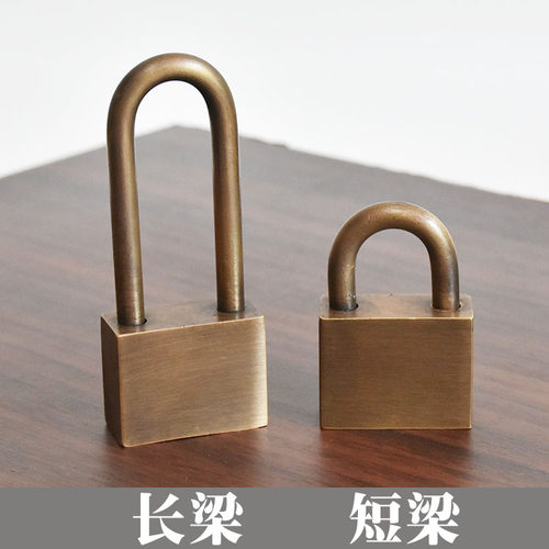 纯铜锁中式仿古全铜挂锁防水防盗户外长锁老式插销门栓古典大门锁 - 图1