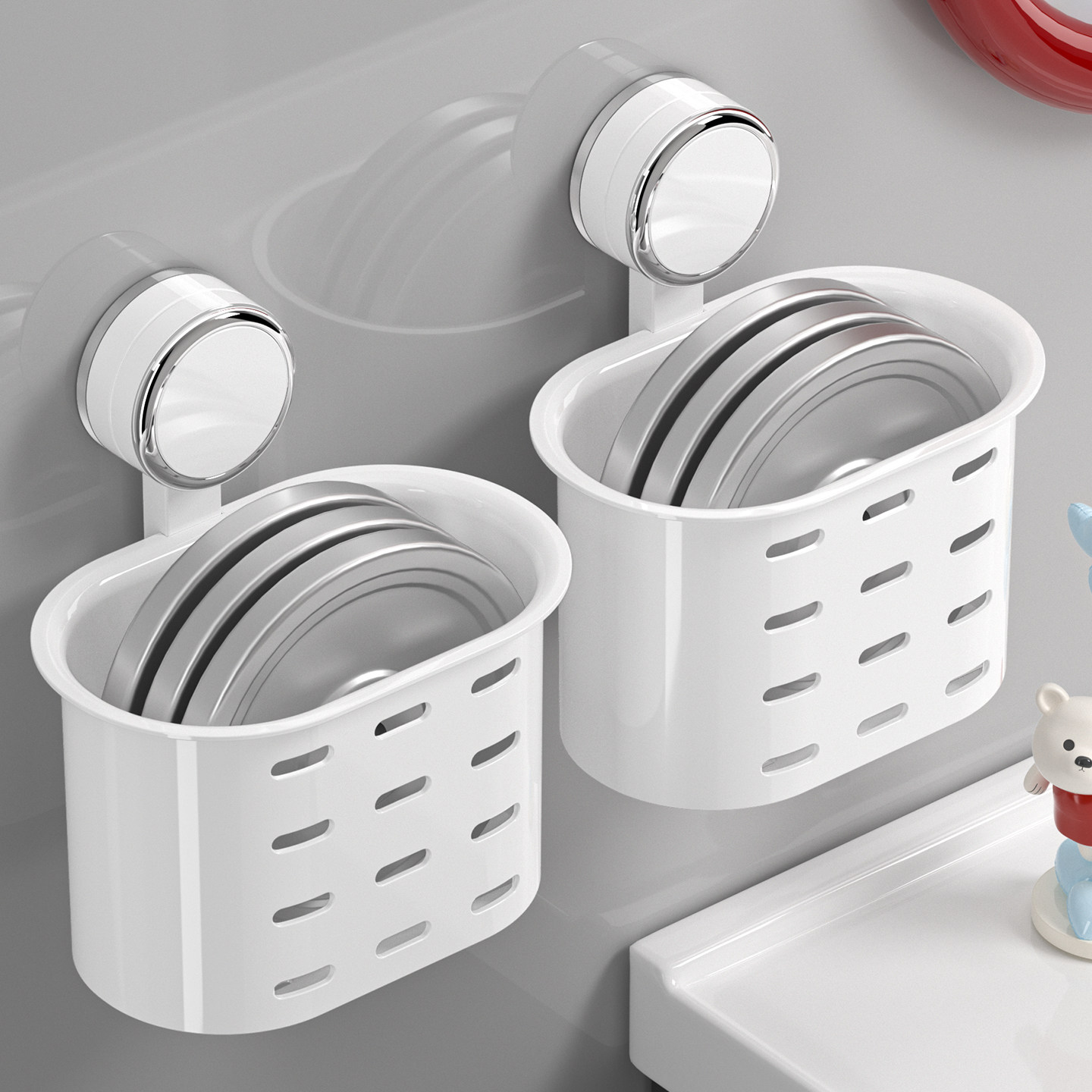 吸盘废弃洗脸巾收纳盒免打孔浴室厕所墙上二次棉柔巾洗漱台收纳架,淘宝优惠券,粉丝福利购,淘宝优惠卷