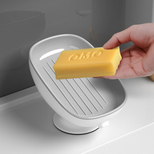 肥皂盒沥水免打孔家用轻奢吸盘香皂盒卫生间台面肥皂架浴室置物架 - 图1