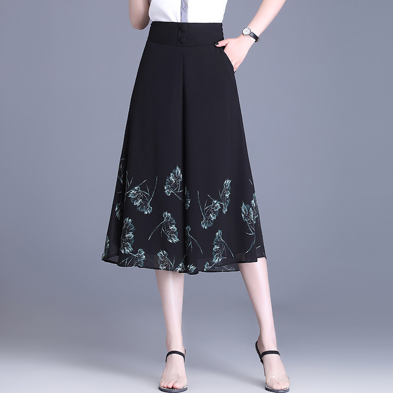 珍珠雪纺印花夏2022新款七分裙裤 麦卡莎休闲裤