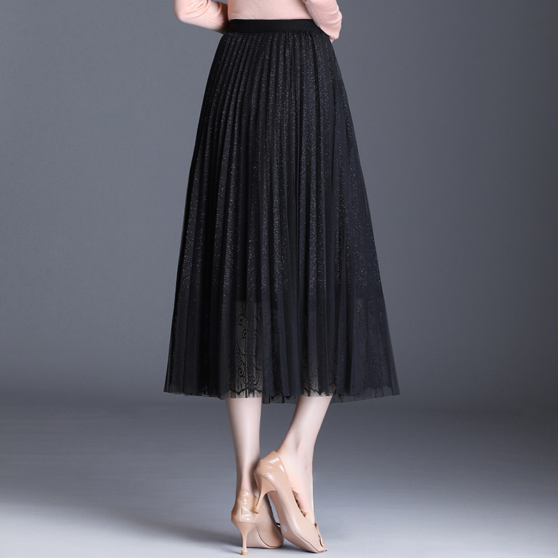 blingbling纱裙春夏高腰网纱半身裙 麦卡莎半身裙