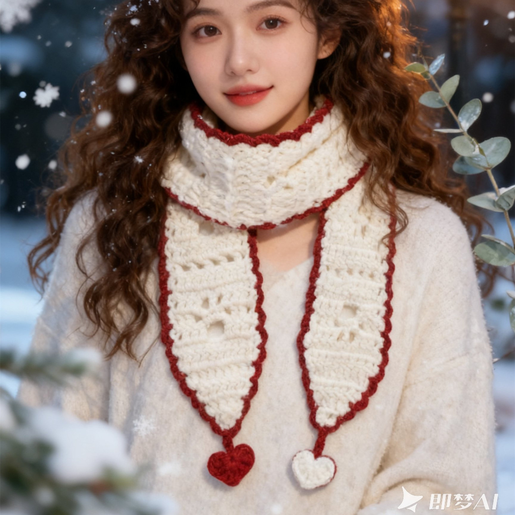 手工diy编织爱心小围巾钩针纯棉毛线小领结自制装饰女围脖材料包,淘宝优惠券,粉丝福利购,淘宝优惠卷