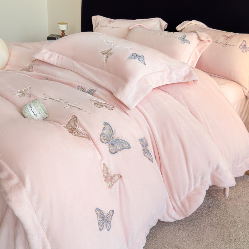 轻奢高级感秋冬加厚牛奶绒四件套珊瑚绒被套床单双面加绒床上用品,淘宝优惠券,粉丝福利购,淘宝优惠卷