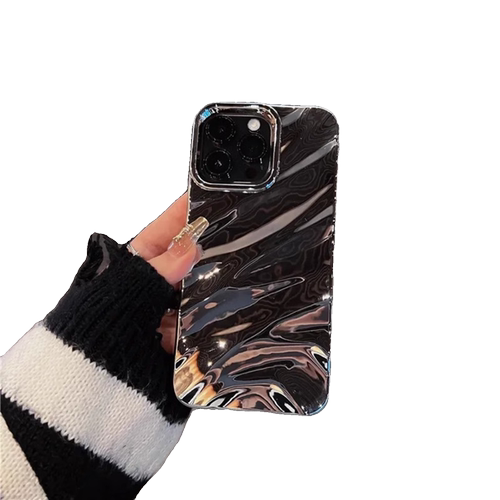 褶皱波浪纹苹果17pro手机壳新款适用iPhone15/16女款14promax高级感11创意个性14plus全包防摔XR/XS网红小众 - 图3