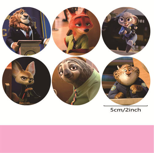 疯狂动物城生日派对蛋糕装饰插件儿童生日甜品插牌布丁推推乐贴纸 - 图3